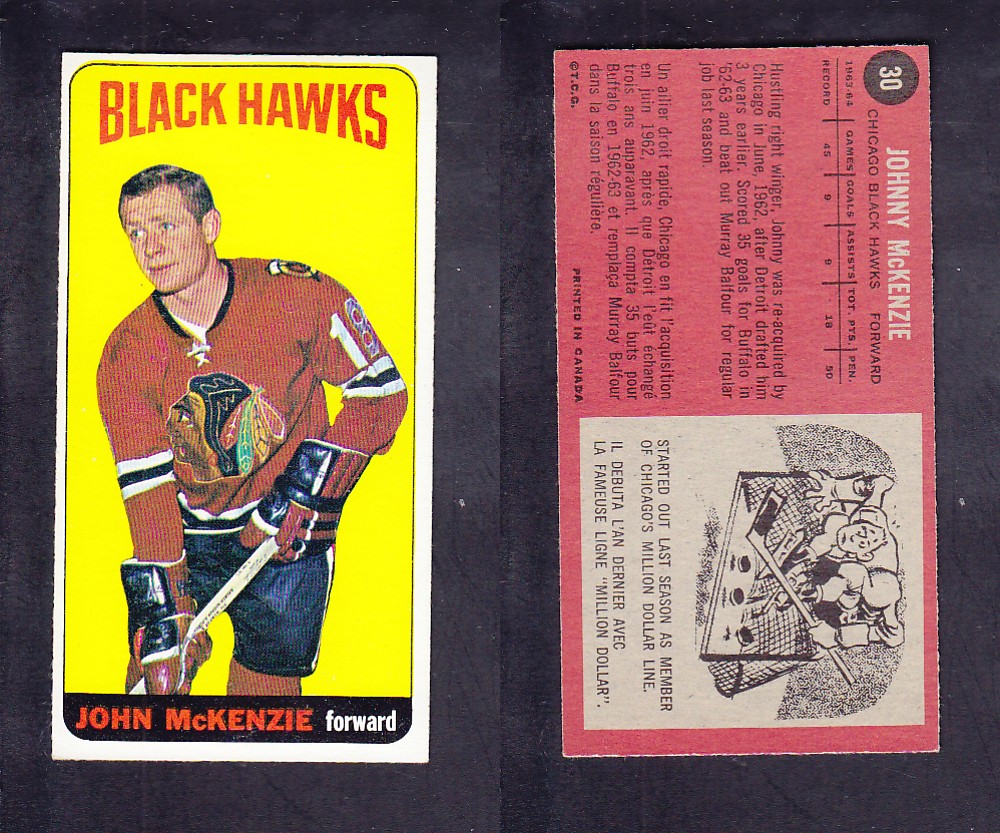 1964-65 TOPPS HOCKEY CARD #30 J. MCKENZIE photo