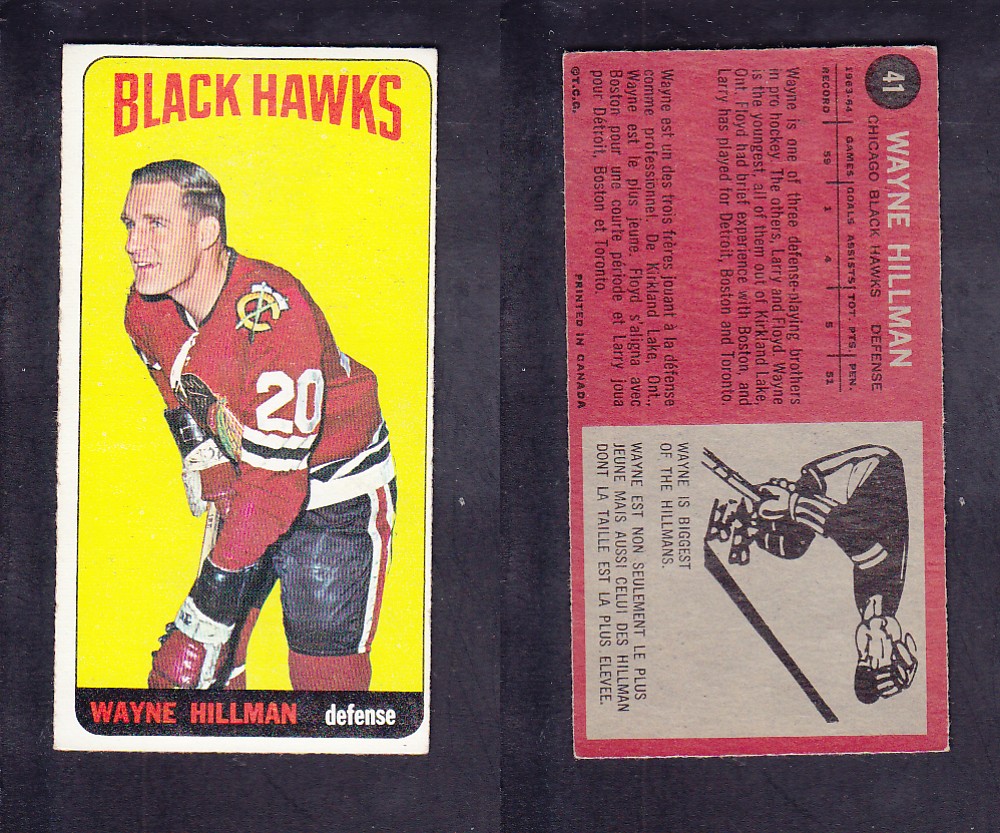 1964-65 TOPPS HOCKEY CARD #41 W. HILLMAN photo