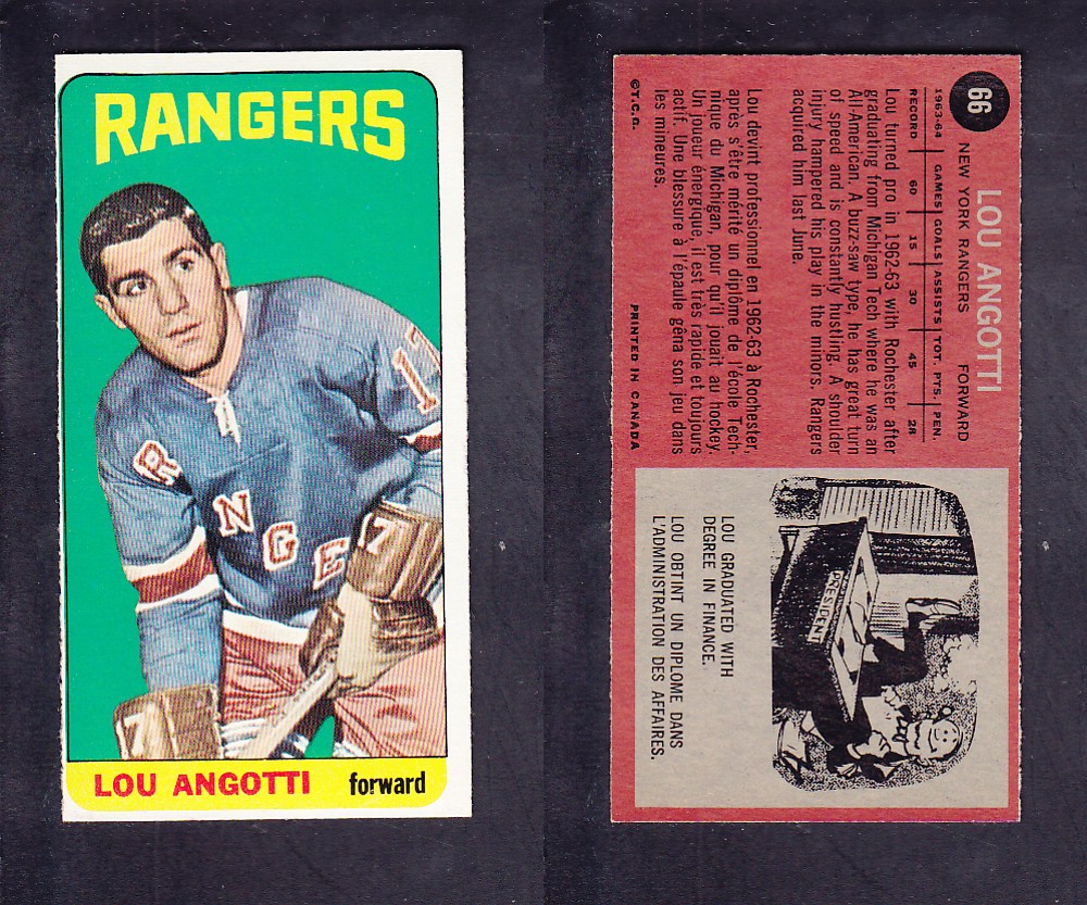 1964-65 TOPPS HOCKEY CARD #66 L. ANGOTTI photo