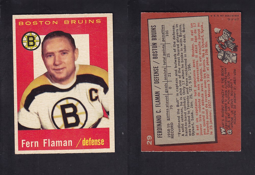 1959-60 TOPPS HOCKEY CARD #29 F. FLAMAN photo