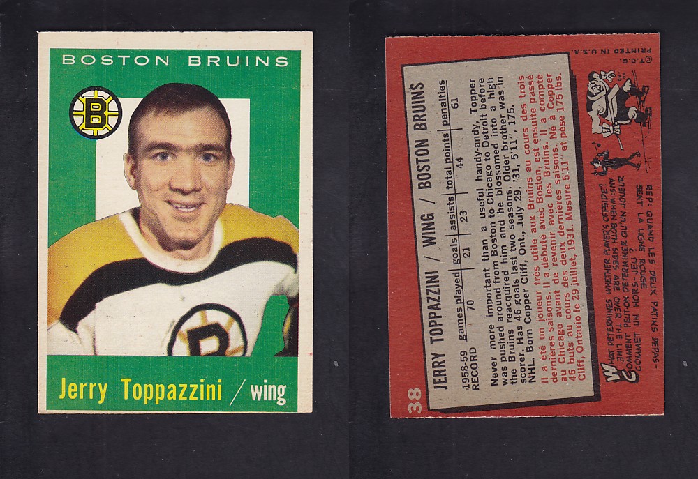 1959-60 TOPPS HOCKEY CARD #38 J. TOPPAZZINI photo