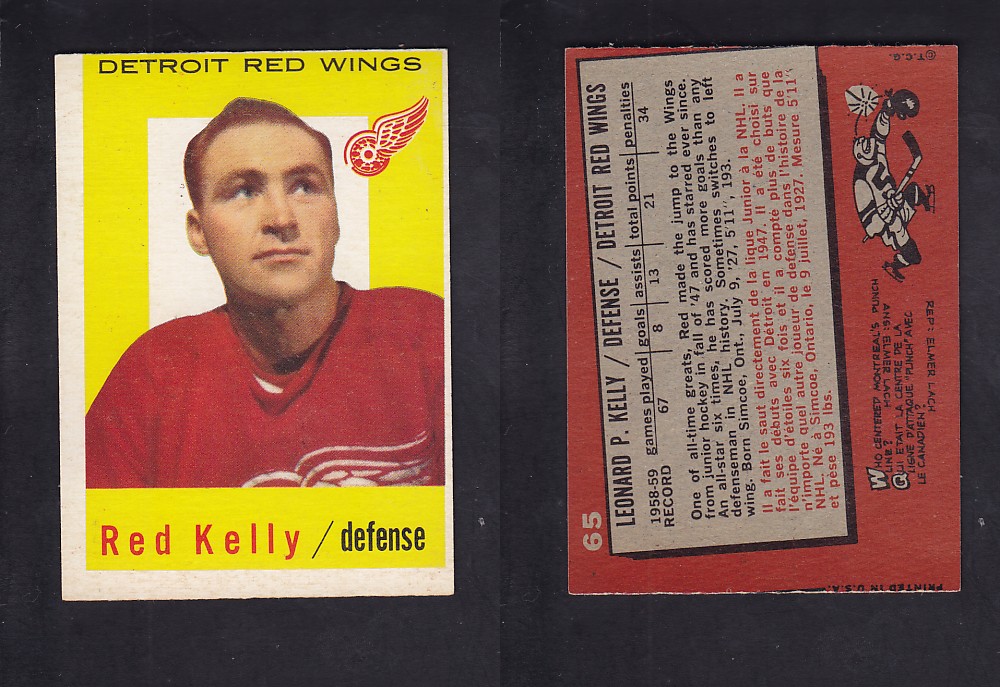 1959-60 TOPPS HOCKEY CARD #65 R. KELLY photo