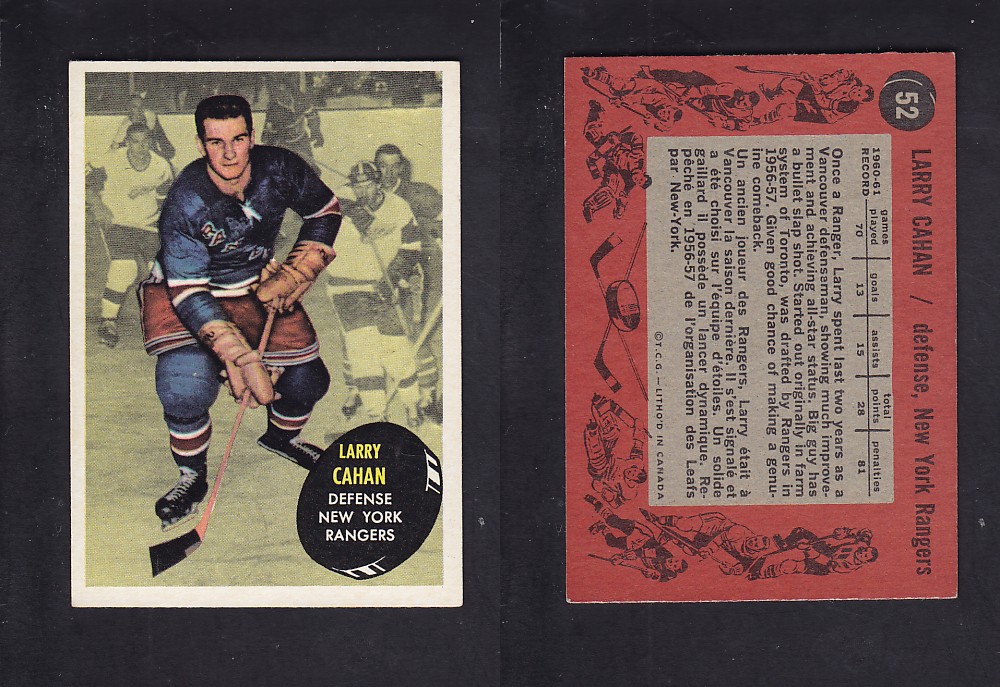 1961-62 TOPPS HOCKEY CARD #52 L. CAHAN photo