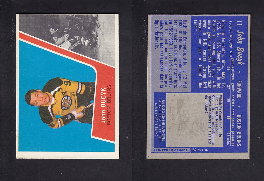 1963-64 TOPPS HOCKEY CARD #11 J. BUCYK photo