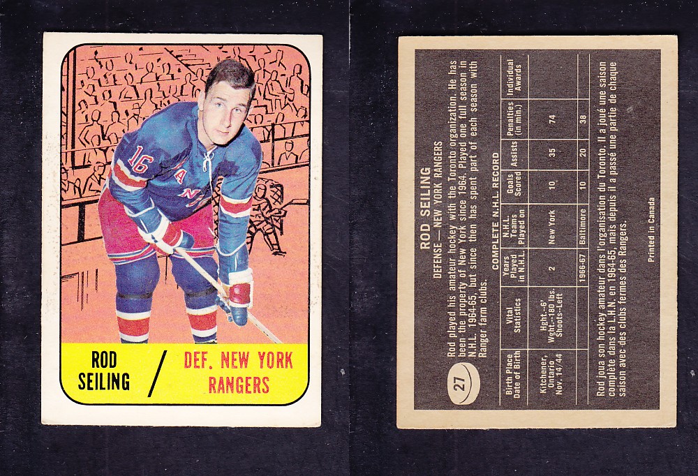 1967-68 TOPPS HOCKEY CARD #27 R. SEILING photo