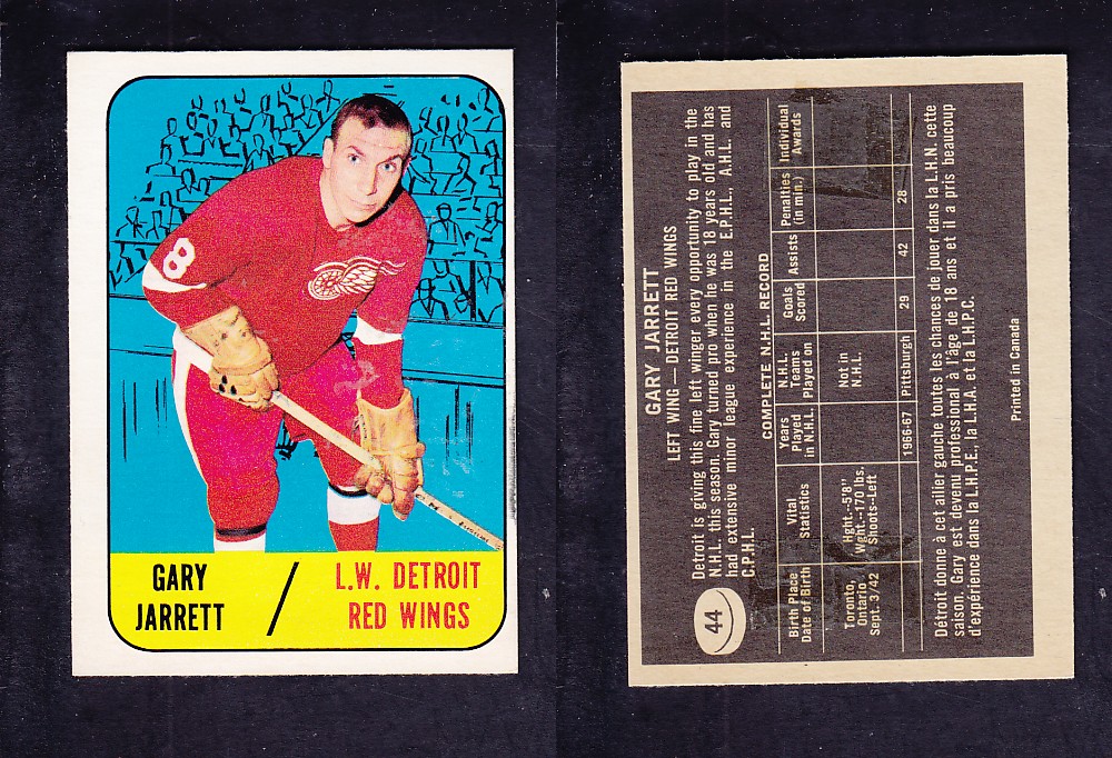 1967-68 TOPPS HOCKEY CARD #44 G. JARRETT photo