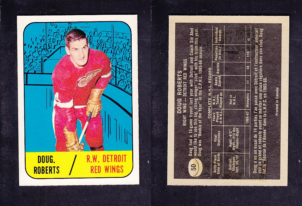 1967-68 TOPPS HOCKEY CARD #50 D. ROBERTS photo