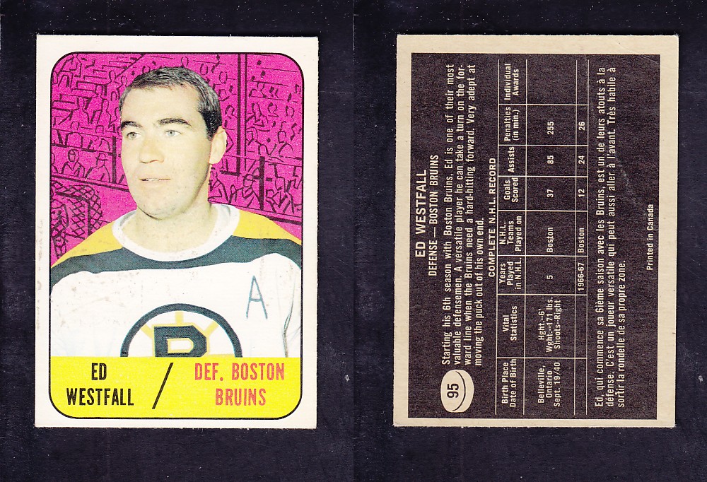 1967-68 TOPPS HOCKEY CARD #95 E. WESTFALL photo