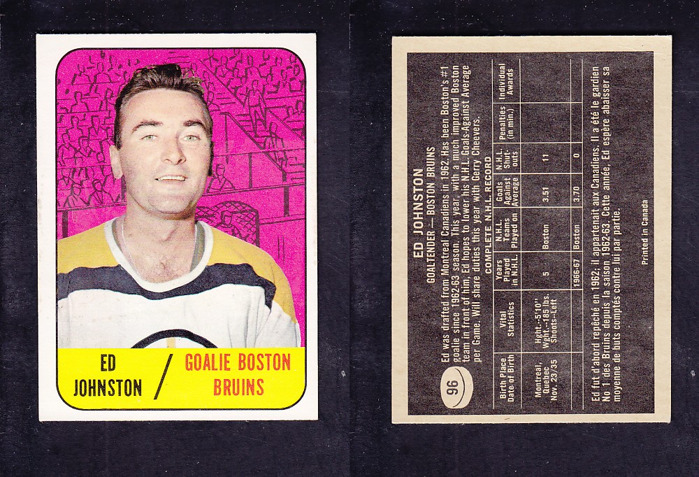 1967-68 TOPPS HOCKEY CARD #96 E. JOHNSON photo