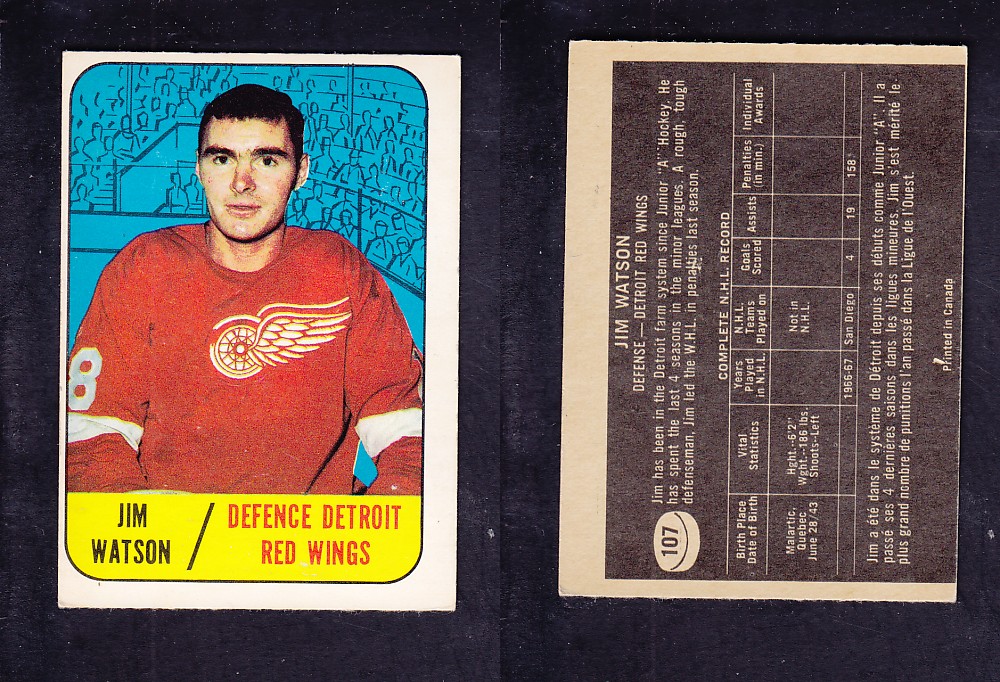 1967-68 TOPPS HOCKEY CARD #107 J. WATSON photo