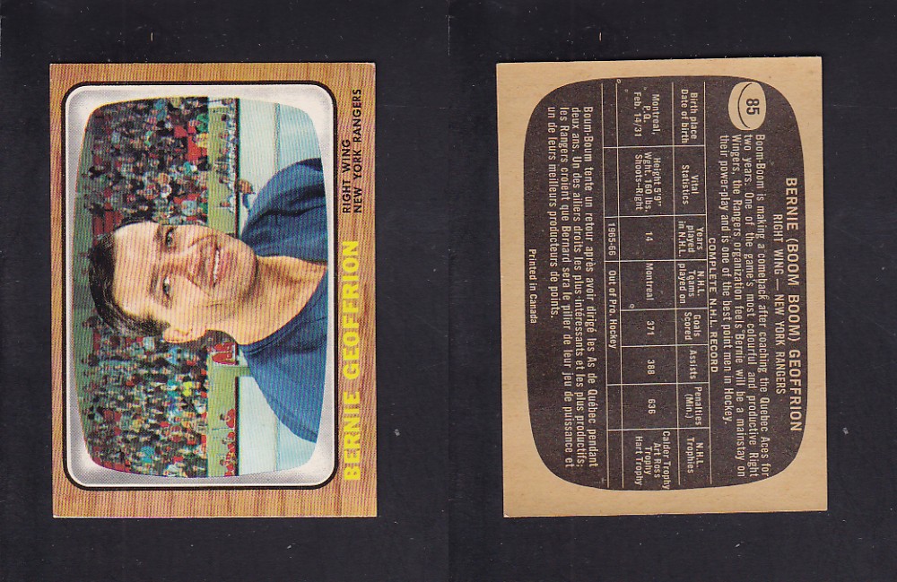 1966-67 TOPPS HOCKEY CARD #85 B. GEOFFRION photo