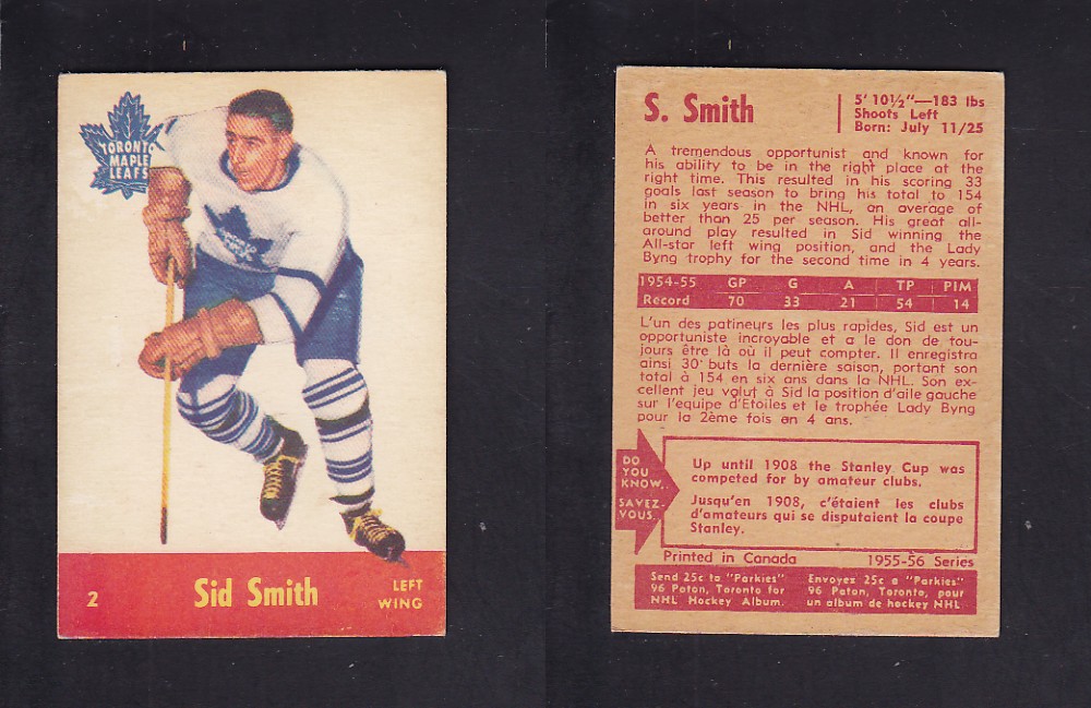 1955-56 PARKHURST HOCKEY CARD #2 S. SMITH photo