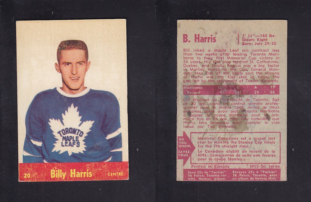 1955-56 PARKHURST HOCKEY CARD #20 B. HARRIS photo