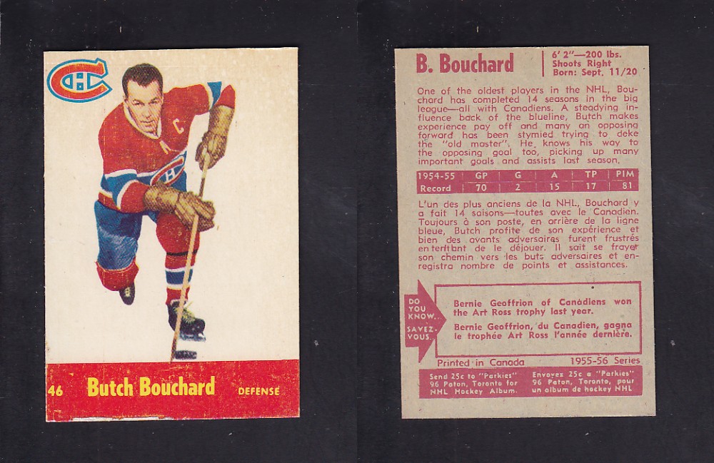 1955-56 PARKHURST HOCKEY CARD #46 B. BOUCHARD photo