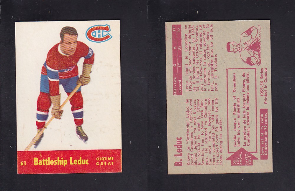 1955-56 PARKHURST HOCKEY CARD #61 B. LEDUC photo