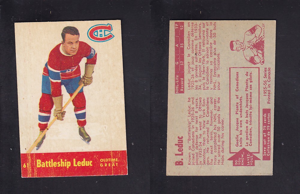 1955-56 PARKHURST HOCKEY CARD #61 B. LEDUC photo