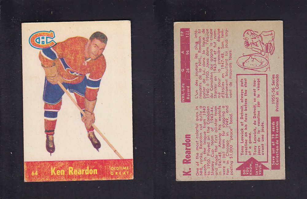 1955-56 PARKHURST HOCKEY CARD #64 K. REARDON photo