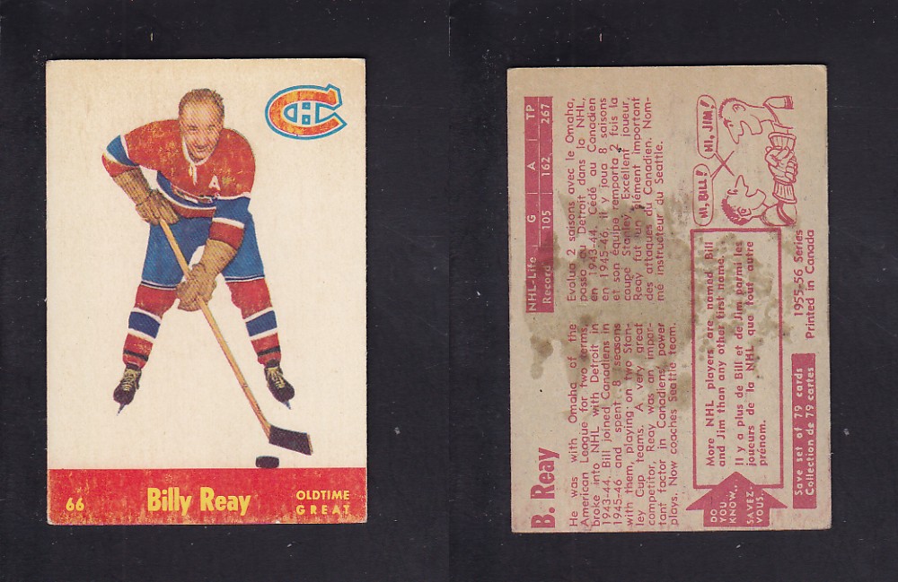 1955-56 PARKHURST HOCKEY CARD #66 B. REAY photo