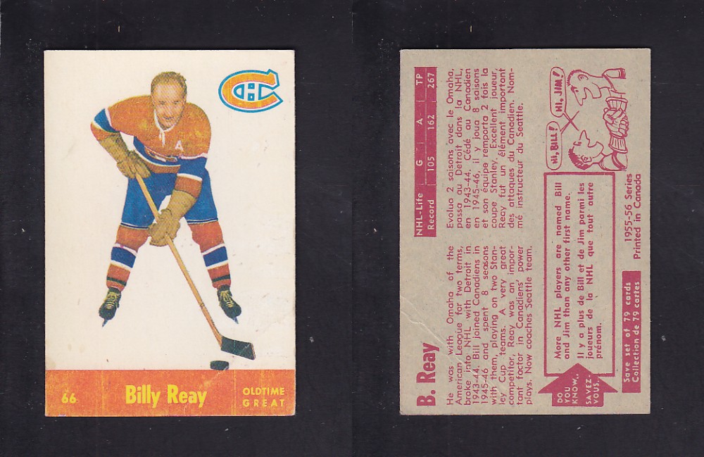 1955-56 PARKHURST HOCKEY CARD #66 B. REAY photo