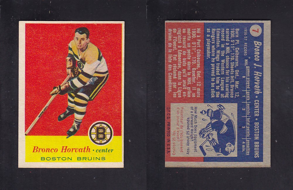 1957-58 TOPPS HOCKEY CARD #7 B. HORVATH photo