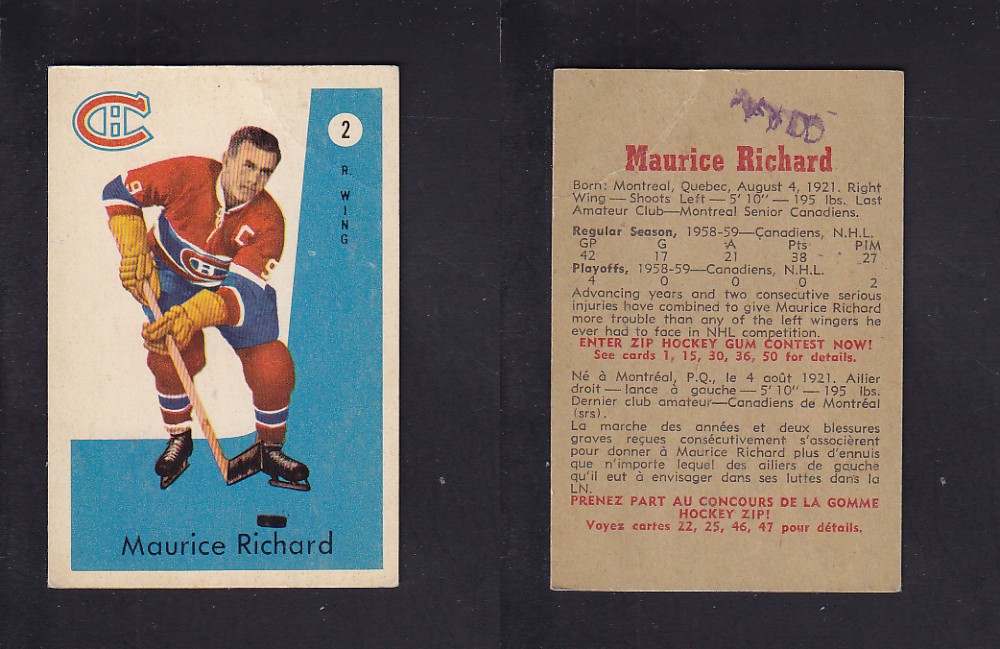 1959-60 PARKHURST HOCKEY CARD #2 M. RICHARD photo