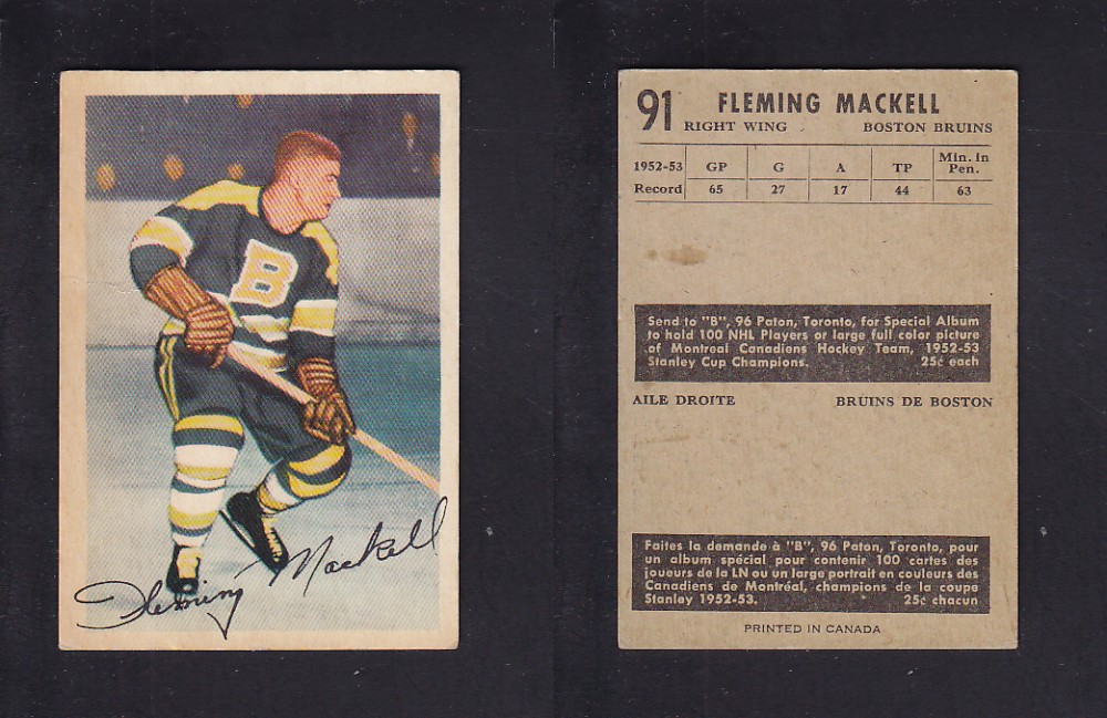 1953-54 PARKHURST HOCKEY CARD #91 F. MACKELL photo