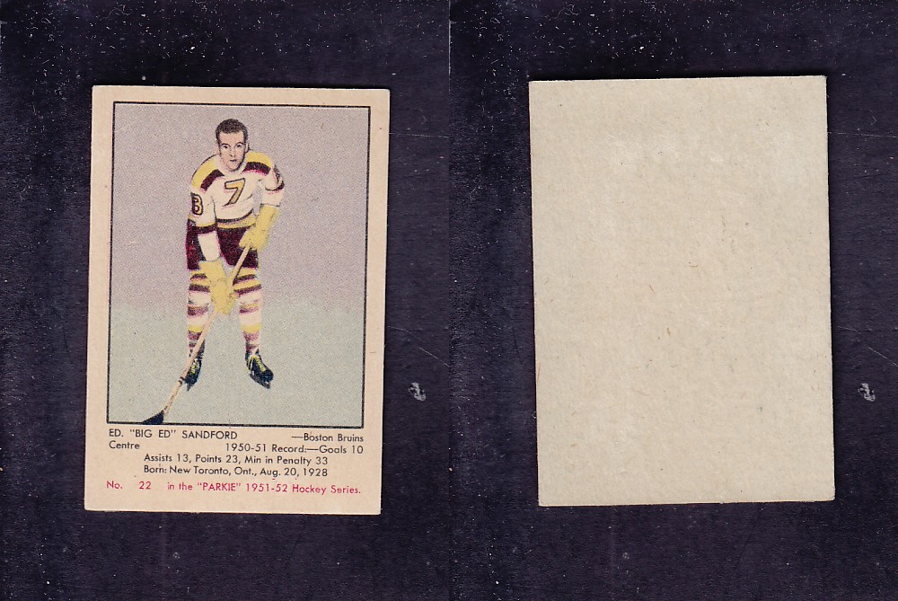 1951-52 PARKHURST HOCKEY CARD #22 E. SANDFORD photo