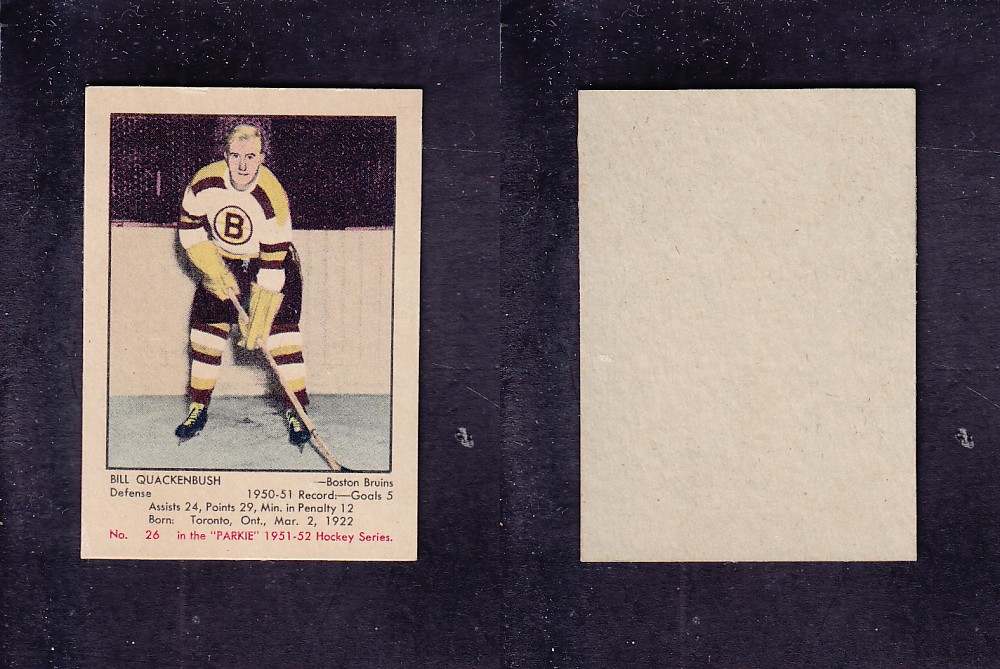 1951-52 PARKHURST HOCKEY CARD #26 B. QUACKENBUSH photo