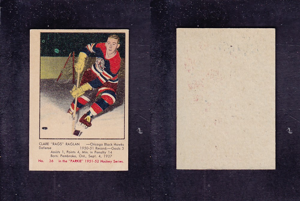 1951-52 PARKHURST HOCKEY CARD #36 R. RAGLAN photo