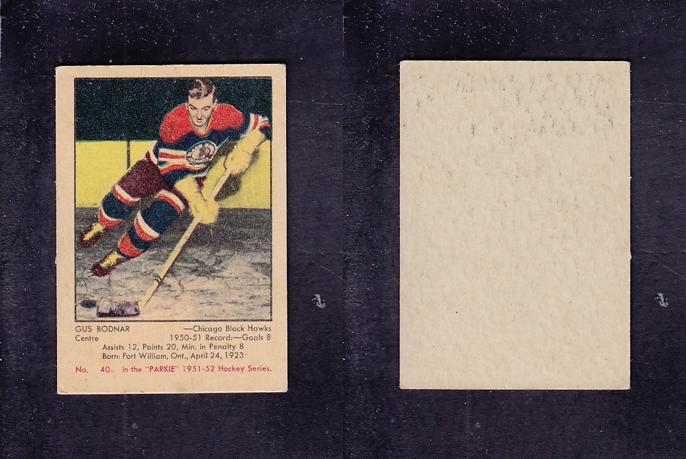 1951-52 PARKHURST HOCKEY CARD #40 G. BODNAR photo