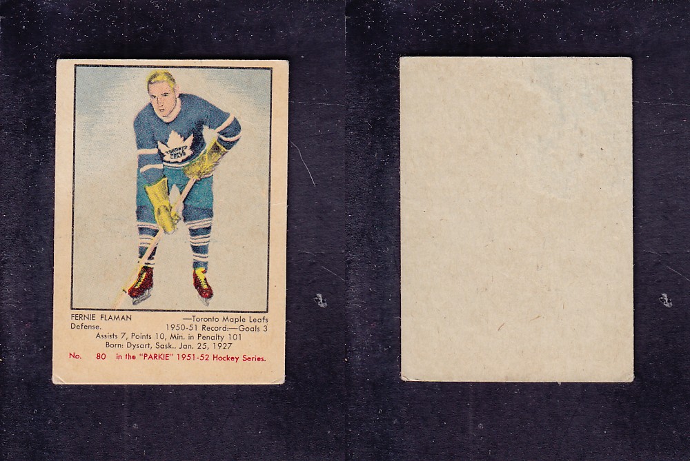 1951-52 PARKHURST HOCKEY CARD #80 F. FLAMAN photo