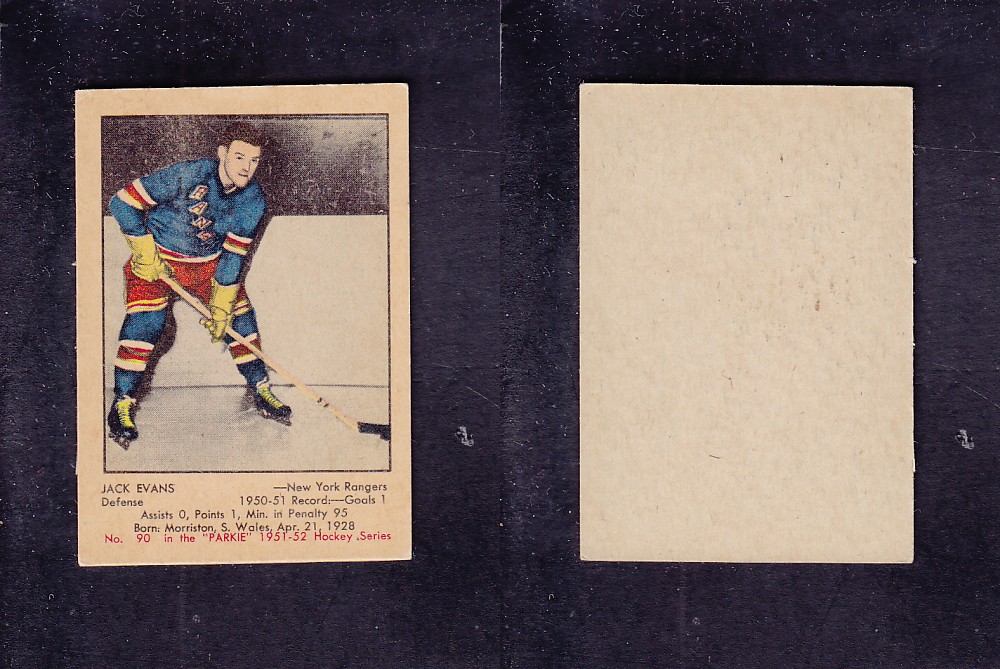 1951-52 PARKHURST HOCKEY CARD #90 J. EVANS photo