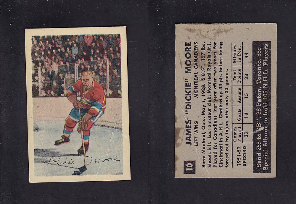 1952-53 PARKHURST HOCKEY CARD #10 D. MOORE photo