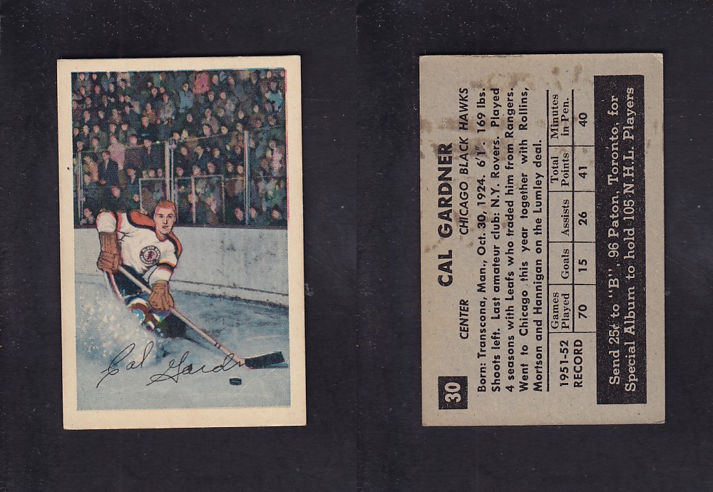 1952-53 PARKHURST HOCKEY CARD #30 C. GARDNER photo