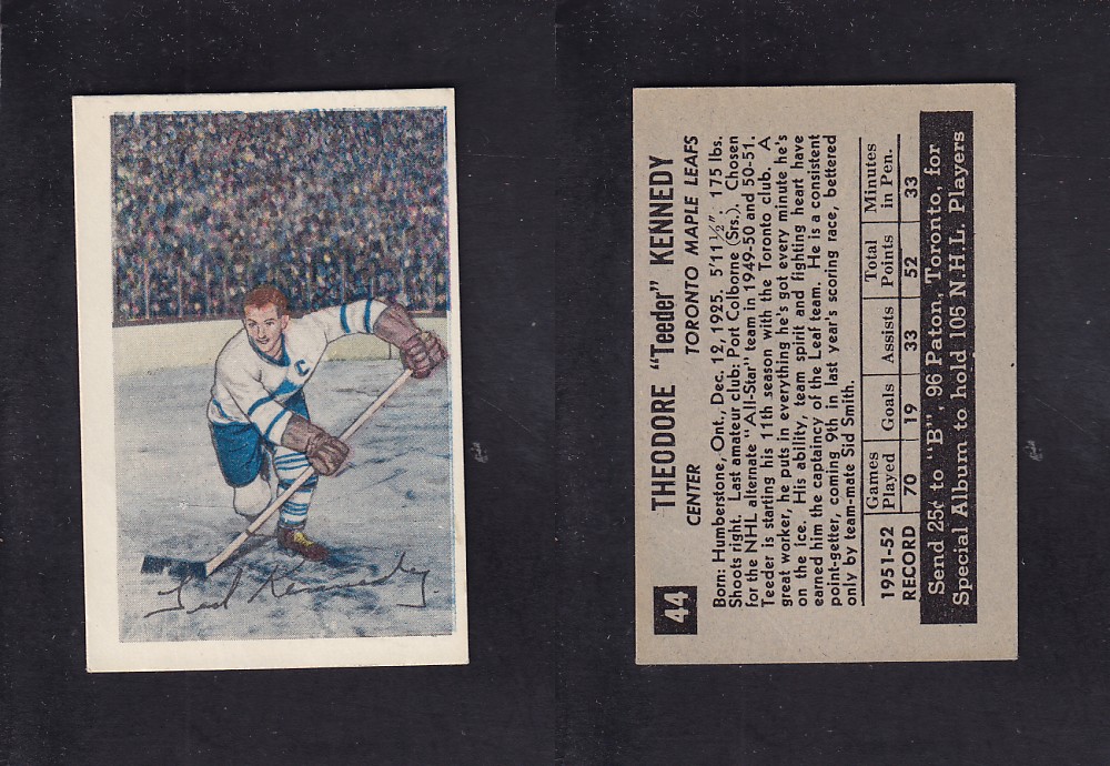 1952-53 PARKHURST HOCKEY CARD #44 T. KENNEDY photo