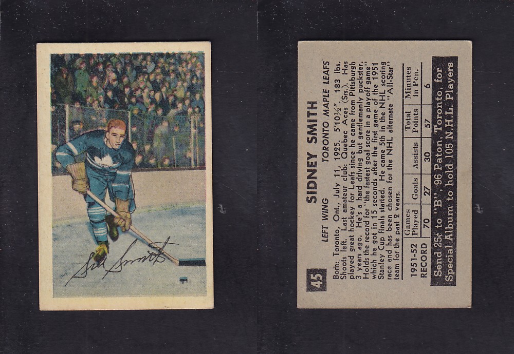 1952-53 PARKHURST HOCKEY CARD #45 S. SMITH photo