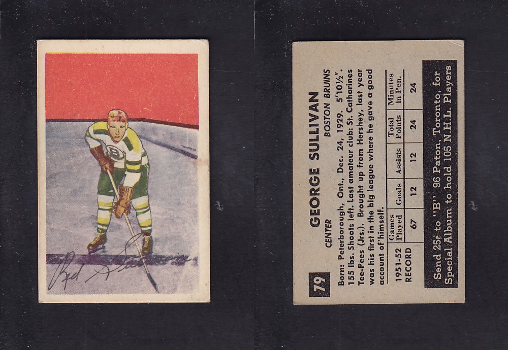 1952-53 PARKHURST HOCKEY CARD #79 G. SULLIVAN photo