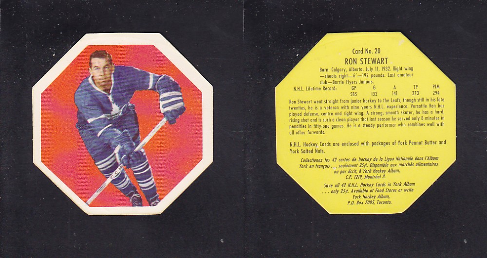 1961-62 YORK HOCKEY CARD #20 R. STEWART photo