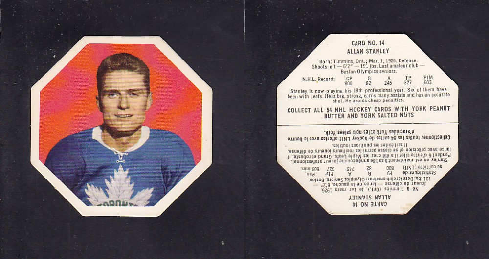 1963-64 YORK HOCKEY CARD #14 A. STANLEY photo