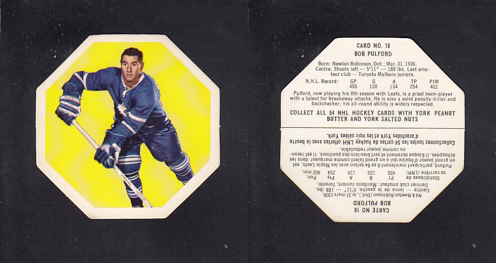 1963-64 YORK HOCKEY CARD #18 B. PULFORD photo