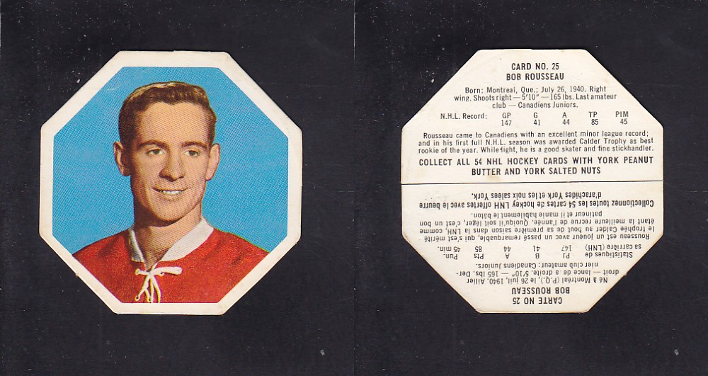 1963-64 YORK HOCKEY CARD #25 B. ROUSSEAU photo