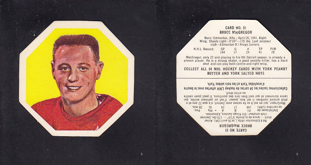 1963-64 YORK HOCKEY CARD #51 B. MACGREGOR photo