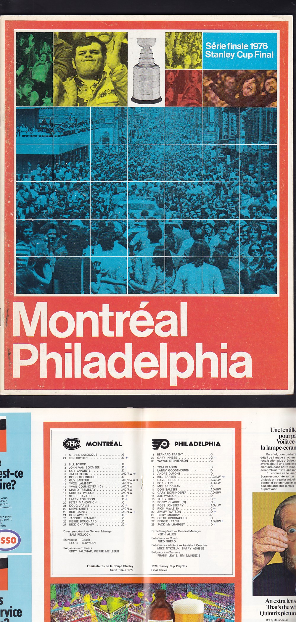 1976 MONTREAL CANADIENS VS PHILADELPHIA FLYERS STANLEY CUP FINAL PROGRAM photo