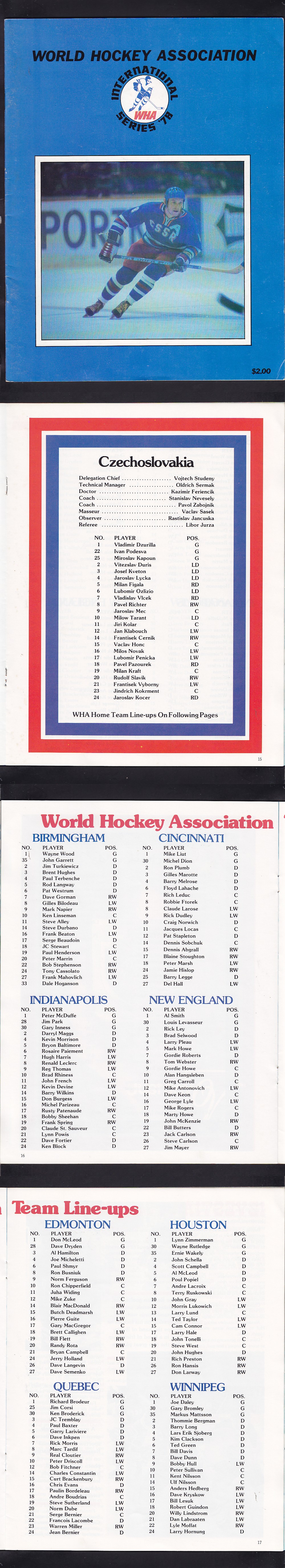 1978 WHA INTERNATIONAL SERIES PROGRAM photo