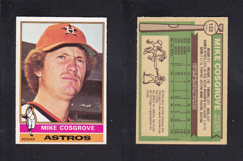 1976 O-PEE-CHEE BASEBALL CARD #122 M. COSGROVE photo