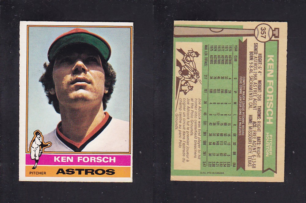 1976 O-PEE-CHEE BASEBALL CARD #357 K. FORSCH photo