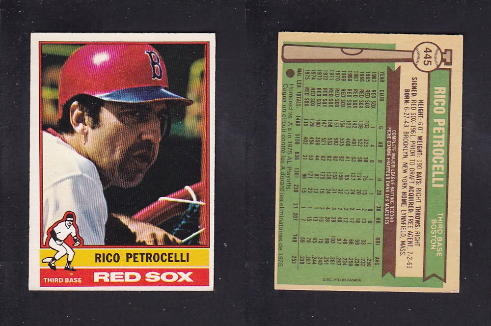 1976 O-PEE-CHEE BASEBALL CARD #445 R. PETROCELLI photo