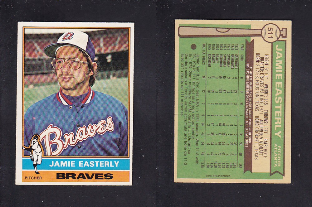 1976 O-PEE-CHEE BASEBALL CARD #511 J. EASTERLY photo