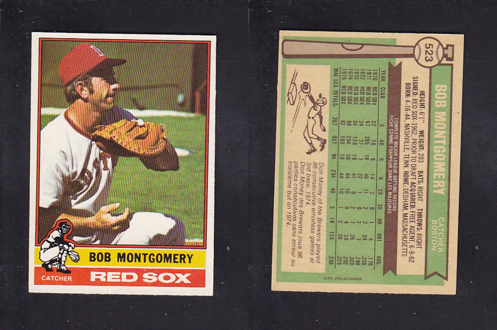 1976 O-PEE-CHEE BASEBALL CARD #523 B. MONTGOMERY photo