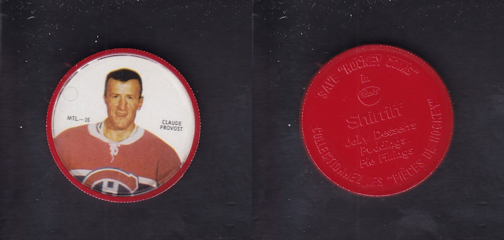 1968-69 SHIRRIFF HOCKEY COIN C. PROVOST MTL-16 *SP* photo